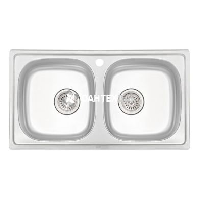 Кухонная мойка из нержавейки Qtap 7843-B Micro Decor 0,8 мм