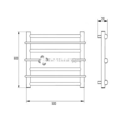 Полотенцесушитель водяной UA Лесенка РЛС D 38/20х1/2" 50х60 S4