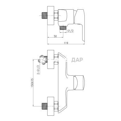 Смеситель для душевой кабины Q-Tap Tenso CRM 010