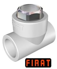 Тройник ППР Firat 32х1 ВР под ключ белый