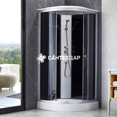 Душовий бокс Q-tap SB9090.1 SAT BLACK/GREY