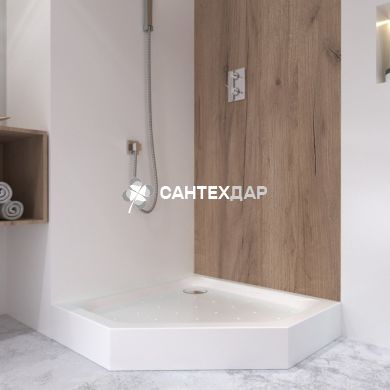 Душовий піддон Q-tap LEOSCORP 309915 п'ятикутний 90x90 низький акрил