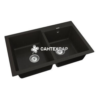 Мийка кварцева Vankor Orman OMP 05.80 Black + сифон