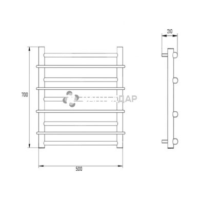 Рушникосушарка водяна UA Драбинка РЛС D 38/20х1/2" 50х700 S5