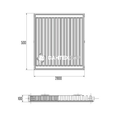 Радиатор стальной Aquatronic 11 тип 500x2800 боковое подключение