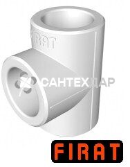 Тройник ППР Firat 32 мм белый