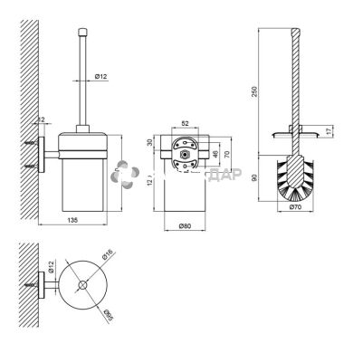 Ершик для унитаза Lidz (WHI)-114.05.02