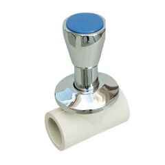 Кран проходной PPR Blue Ocean 20 мм скрытого монтажа