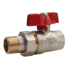 Кран шаровый с американкой FADO New PN40 1/2" прямой бабочка