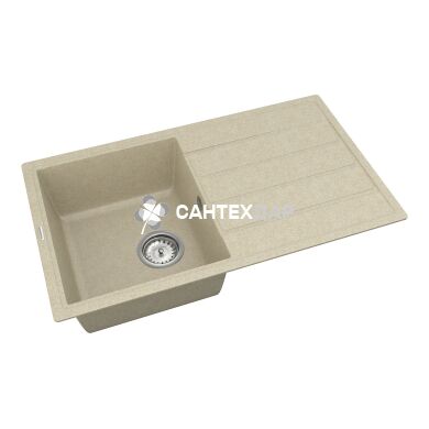 Мойка кварцевая Vankor Easy EMP 02.76 Beige + сифон