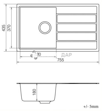 Мойка кварцевая Vankor Easy EMP 02.76 Beige + сифон