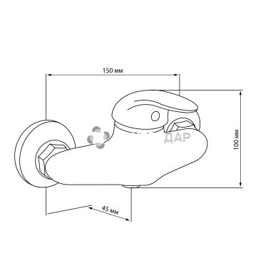 Смеситель для душевой кабины GF Italy 06-010-40 CRM