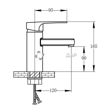 Смеситель для умывальника Potato P10223-7-35 на гайке