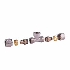 Тройник металлопластиковый обжимной SD Forte 16х1/2"х16 ВР