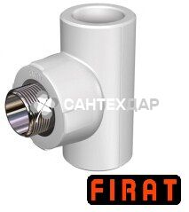 Тройник ППР Firat 25х3/4 НР белый