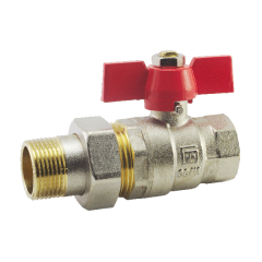 Кран шаровый с американкой FADO Classic PN40 1/2" прямой бабочка