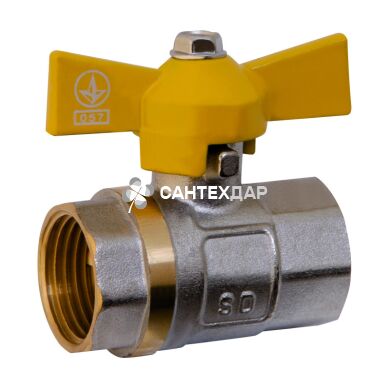 Кран шаровый для газа SD PN30 1" ВВ бабочка