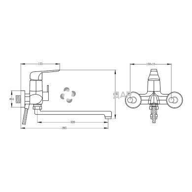 Смеситель для ванной Potato P22207-35 new
