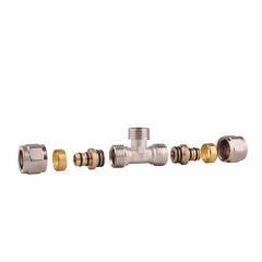 Тройник металлопластиковый обжимной SD Forte 16х1/2"х16 НР