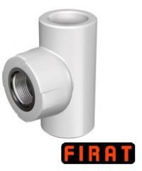 Тройник ППР Firat 25х3/4 ВР белый