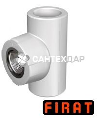Тройник ППР Firat 25х3/4 ВР белый