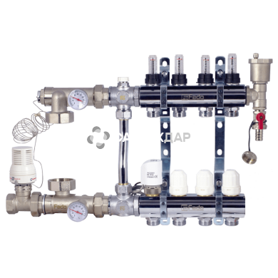 Коллекторный узел для теплого пола в сборе FADO 8 выходов