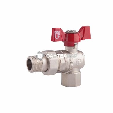 Кран шаровый с американкой SD Forte 1/2" угловой