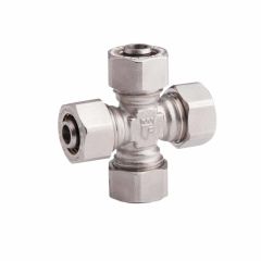 Крестовина металлопластиковая обжимная SD Forte 16*16*16*16 мм