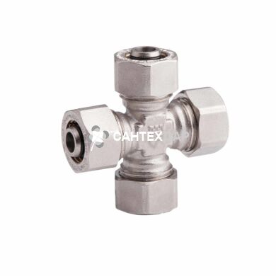 Крестовина металлопластиковая обжимная SD Forte 16*16*16*16 мм