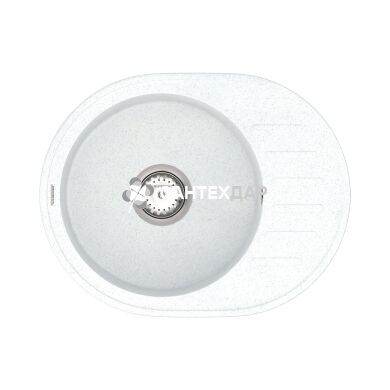 Мийка кварцева Vankor Lira LMO 02.57 White Stone + сифон