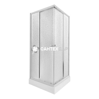 Набор Qtap душевая кабина Presto WHI1099SP5 Pear + поддон Unisquare 309915