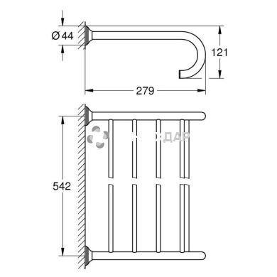 Полка для рушників Grohe EX Essentials Authentic 40660001