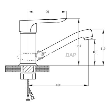 Смеситель для кухни Potato P45201-2-35 на гайке