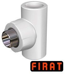 Тройник ППР Firat 25х1/2 НР белый