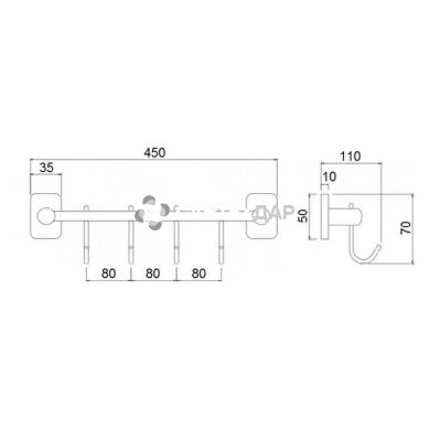 Держатель полотенец QT Liberty CRM 1154-4 4 крючка