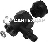 Гнездо для крана KAN Push PPSU 18x2.5 мм 1/2 ВР с короткой полимерной заглушкой