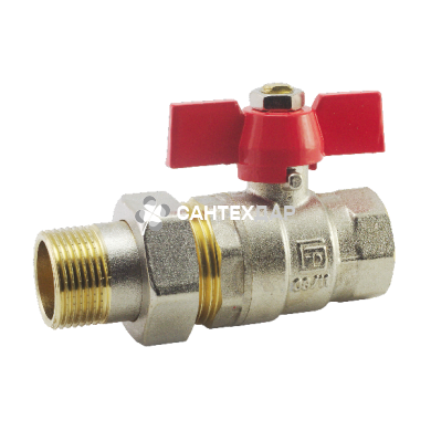 Кран шаровый с американкой FADO Classic PN40 1" прямой бабочка