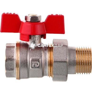 Кран шаровый с американкой FADO Modern PN30 1/2" НВ прямой бабочка