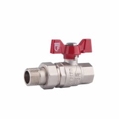 Кран шаровый с американкой SD Forte 1/2" прямой