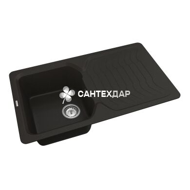 Мойка кварцевая Vankor Sigma SMP 02.85 Black + сифон