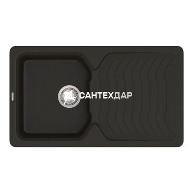 Мойка кварцевая Vankor Sigma SMP 02.85 Black + сифон