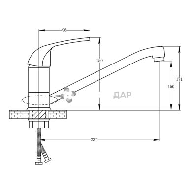 Смеситель для кухни Potato P49203-35 на гайке