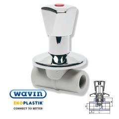 Вентиль термостатический LUX под штукатурку ППР Wavin Ekoplastik 25 мм с отражателем