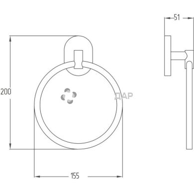 Кольцо для полотенец Potato P2904 хром
