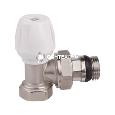 Кран радиаторный 1/2 с ручкой угловой. Запатентованный патрубок "антипротечка" Icma №802+940