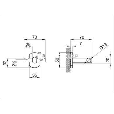 Крючок настенный QT Liberty CRM 1154 двойной