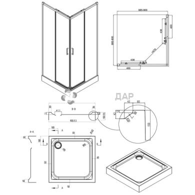 Набор Qtap душевая кабина Taurus WHI1099SC6 Clear + поддон Unisquare 309915
