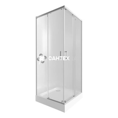 Набор Qtap душевая кабина Taurus WHI1099SC6 Clear + поддон Unisquare 309915