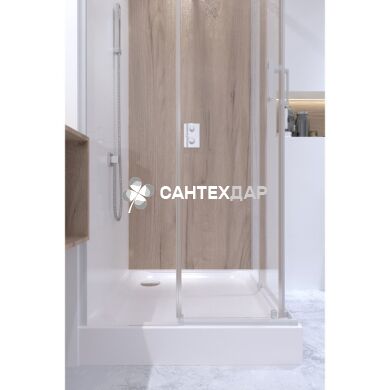 Набор Qtap душевая кабина Taurus WHI1099SC6 Clear + поддон Unisquare 309915