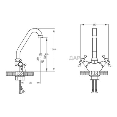 Смеситель для кухни буксовый Potato P4160 на гайке